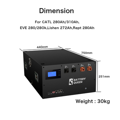 حزمة بطارية EEL 48V 280ah مدمجة في 16S 200A BMS تتحد مع Rs485 CAN Communication